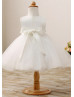 Beaded Ivory Lace Tulle Flower Girl Dress Special Occasion Dress